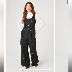 Forever 21 Utility Cargo Jumpsuit- Black